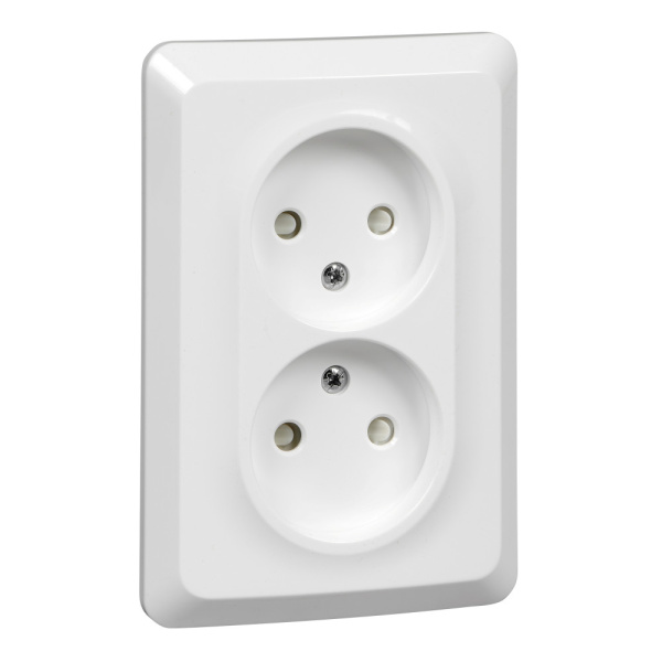 Systeme Electric Этюд Бел Розетка 2-ая б/з со шторками 16А 250B