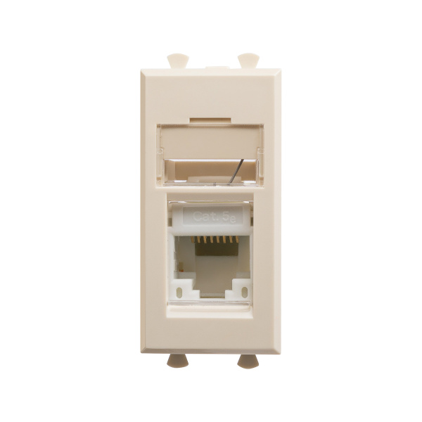 DKC Компьютерная розетка RJ-45 модульная, кат.5е, "Avanti", "Ванильная дымка", 1 модуль