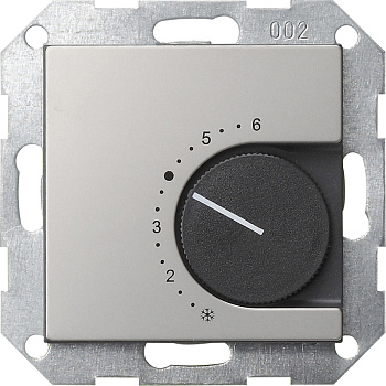 Gira S-55 Сталь Терморегулятор с размыкающим контактом 0390600