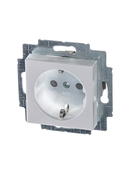 ABB EPJ Levit жемчуг / ледяной Розетка с заземлением со шторками 2CHH203457A6068
