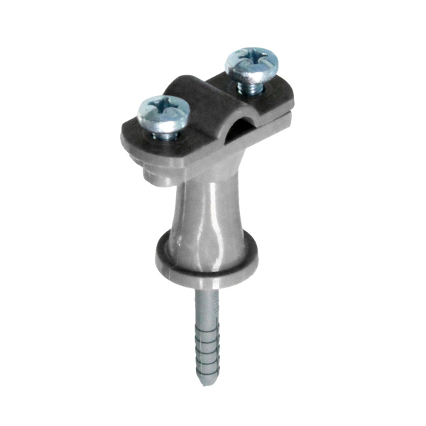 EZETEK Держатель проводника круглого 6-10 мм серый, высота 38 мм, пластик с дюбелем 40 мм 70638