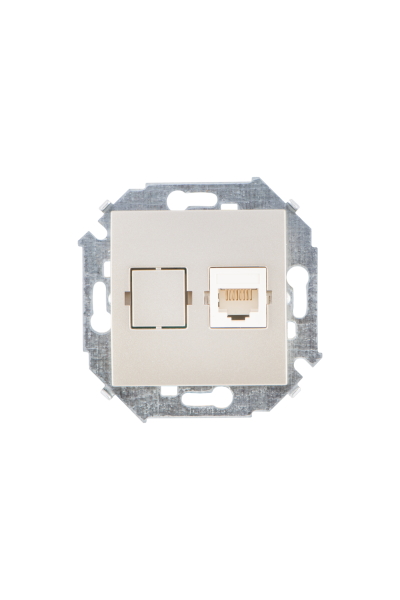 Купить Simon 15 Шампань Розетка компьютерная 1-ая RJ45 кат.5е 1591598-034