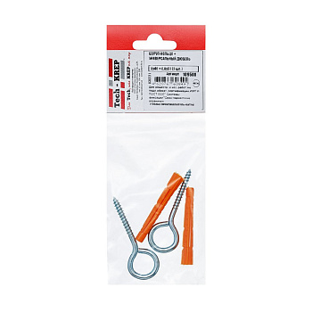 Tech-Krep Шуруп-кольцо 5х40 с унив. дюбелем 8,0х51 (2 шт) - пакет 109500