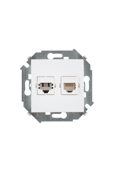 Купить Simon 15 Белая Розетка ТЛФ + комп RJ11+RJ45 кат.5е 1591590-030