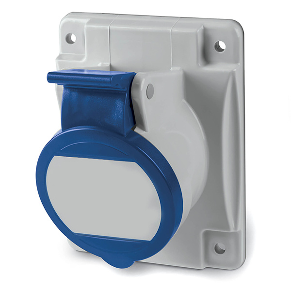 DKC Розетка панельная с наклоном  IP44 16А 2P+E 230В