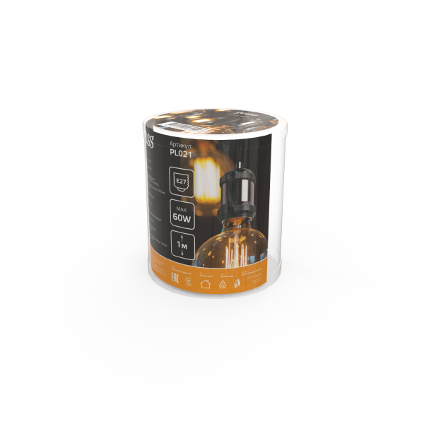 Купить Gauss Светильник подвесной PL021 черный E27, 1 м, 1/40