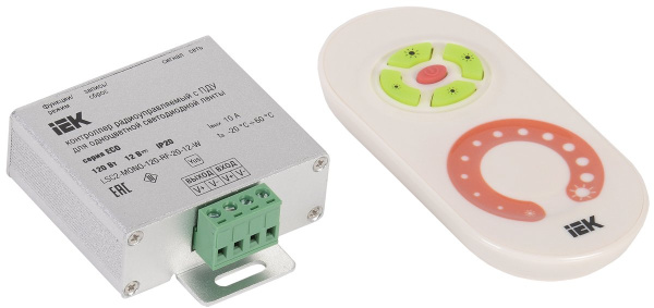 IEK Контроллер с ПДУ радио MONO 1 канал 12В 10А 120Вт белый