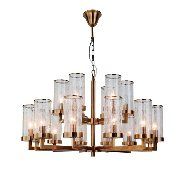 Favourite Assembly Люстра подвесная металл цвета золотистой бронзы, прозрачные стекла с эффектом растрескивания 18*E14*40W 2060-18P