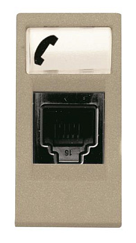 ABB NIE Zenit Шампань Розетка телефонная на 6 контактов, RJ12, 1 мод 2CLA211760N1901