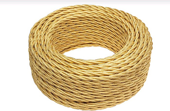BIRONI Золото глянец Витой провод 2*0,75 50м B1-422-079-50