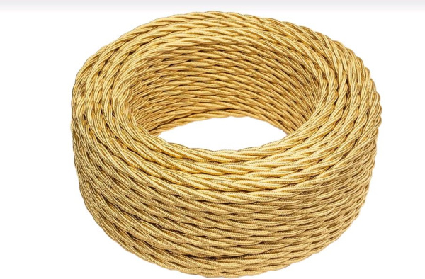 BIRONI Золото глянец Витой провод 2*0,75 50м B1-422-079-50