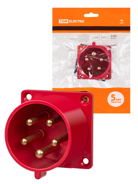 TDM Вилка 625 скрытая 3Р+РЕ+N 32А 380В IP44 SQ0607-0006