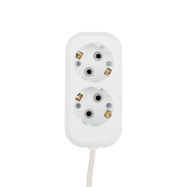 PROconnect Удлинитель 2 гнезда, 10 м, 3х0.75 мм², с/з, белый 11-7201