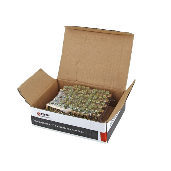 Купить EKF PROxima Шина "0" N (6х9мм) 8 отверстий латунь синий угловой изолятор