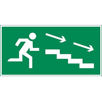 Varton пиктограмма "ПО ЛЕСТНИЦЕ ВНИЗ ВПРАВО" 400х200мм для аварийно-эвакуационного светильника Vault V5-EM03-60.013.037