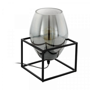 Eglo 97209 Настольная лампа OLIVAL 1, 1х40W (E14), 200х200, H305, H330, сталь, черный/дымчатое cтекло Eglo 97209 Настольная лампа OLIVAL 1, 1х40W (E14), 200х200, H305, H330, сталь, черный/дымчатое cтекло