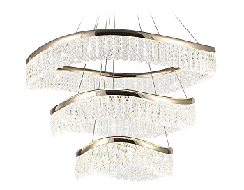 Ambrella Подвесной светодиодный светильник с хрусталем TR49731/3 GD золото 120W 3000K/4200K/6400K D800*1010 (Без ПДУ)