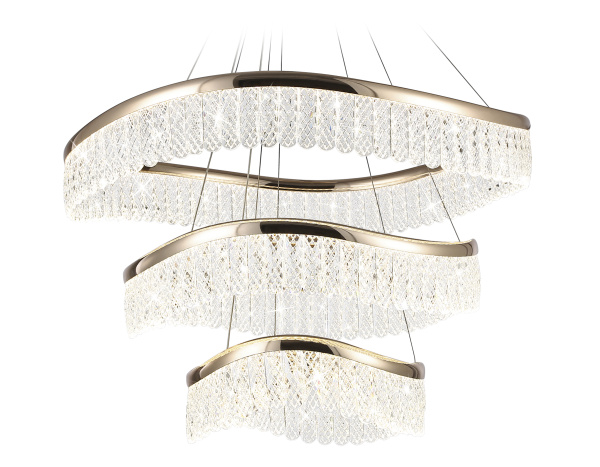 Ambrella Подвесной светодиодный светильник с хрусталем TR49731/3 GD золото 120W 3000K/4200K/6400K D800*1010 (Без ПДУ)