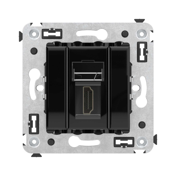 Купить DKC HDMI розетка одинарная в стену, тип А-А, "Avanti", "Черный квадрат"