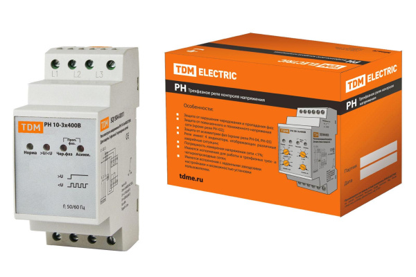 TDM Реле напряжения 3ф серии РН 10-3х400В SQ1504-0011