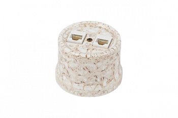 BIRONI Лизетта Керамика Мрамор Розетка 2-ая RJ45 B1-302-09