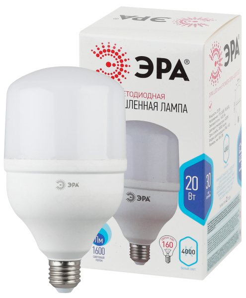 ЭРА LED POWER T80-20W-4000-E27 (диод, колокол, 20Вт, нейтр, E27)