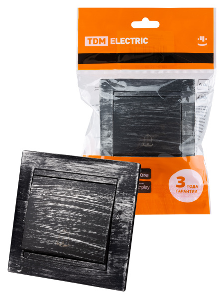 TDM Кнопка звонковая 6А старинное серебро "Лама" SQ1815-0627