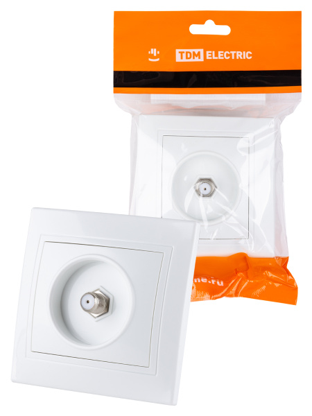 TDM Розетка телевизионная типа F (SAT) белая "Таймыр" SQ1814-0032