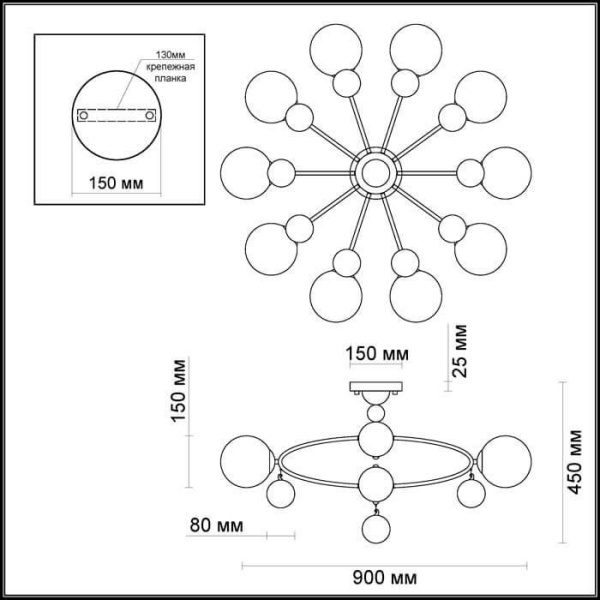 Купить Odeon Light 3953/10C ODL18 322 хром/белый/хромир.стекло Люстра потолочная IP20 E27 10*60W 220V JOLLY
