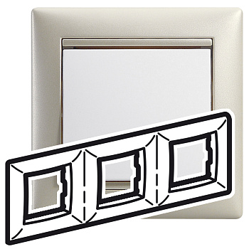 Legrand Valena Жемчужный Рамка 3-ая гориз 770473
