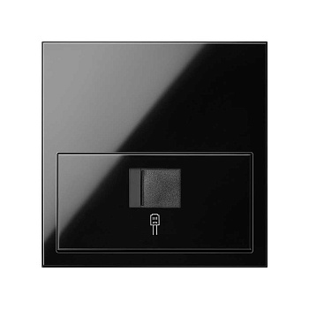 Simon 100 Черный глянец Кит 1 пост, фронт. Накладка на 1 розетку RJ45 10020106-138