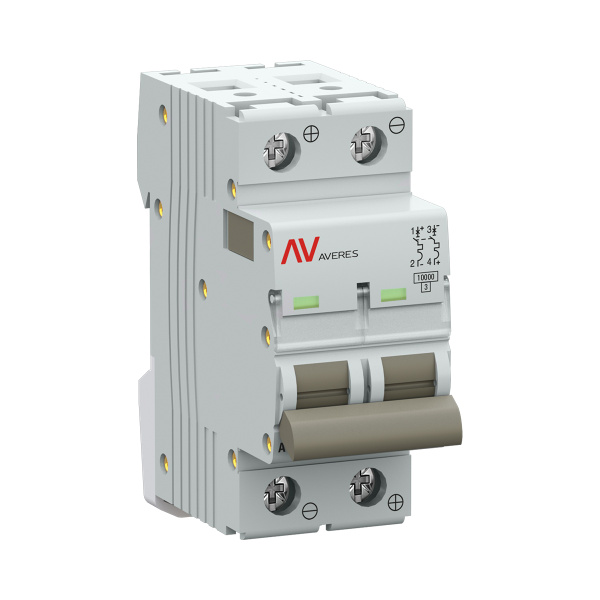 Выключатель автоматический AV-10 DC 2P 63A (C) 10kA EKF AVERES mcb10-DC-2-63C-av