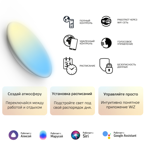 Gauss Cвет-ик SmartHome наст-потол 25W2000lm2700-6500К198-264V IP20 400*70мм изм.цвет.тем.+дим LED 2050112 Купить Gauss Cвет-ик SmartHome наст-потол 25W2000lm2700-6500К198-264V IP20 400*70мм изм.цвет.тем.+дим LED 2050112