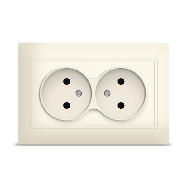 UNIVersal "Севиль" Розетка "Слоновая кость" 2-ая б/з Б-С0102