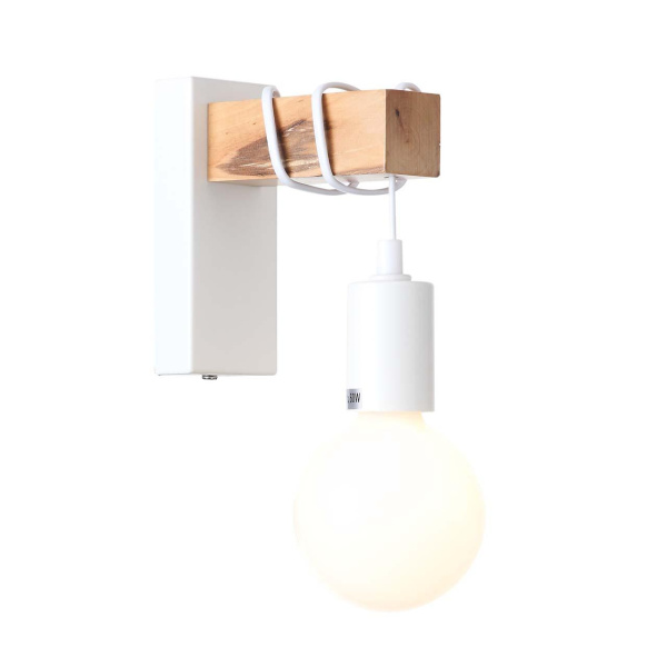 Купить Evoluce SL1142.501.01 Светильник настенный Белый, Светлое дерево E27 1*60W