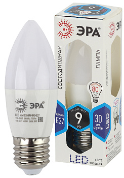ЭРА LED B35-9W-840-E27 (диод, свеча, 9Вт, нейтр, E27)