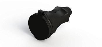 Systeme Electric MultiSet Черная Розетка 2К+З кабельная каучуковая 16А/250В IP44