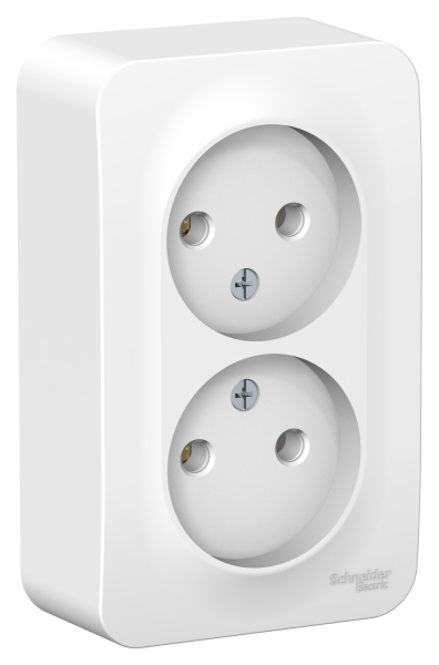 Купить Systeme Electric Blanca наруж Бел Розетка 2-ая б/з без шторок 16А, 250В, изолир. пластина
