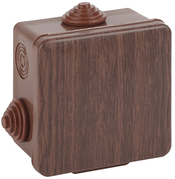 ЭРА KOR-65-65-50-4g-O Коробка распаячная открытой установки КОР (дуб) 65х65х50мм с гермовводами 4 вх. IP54