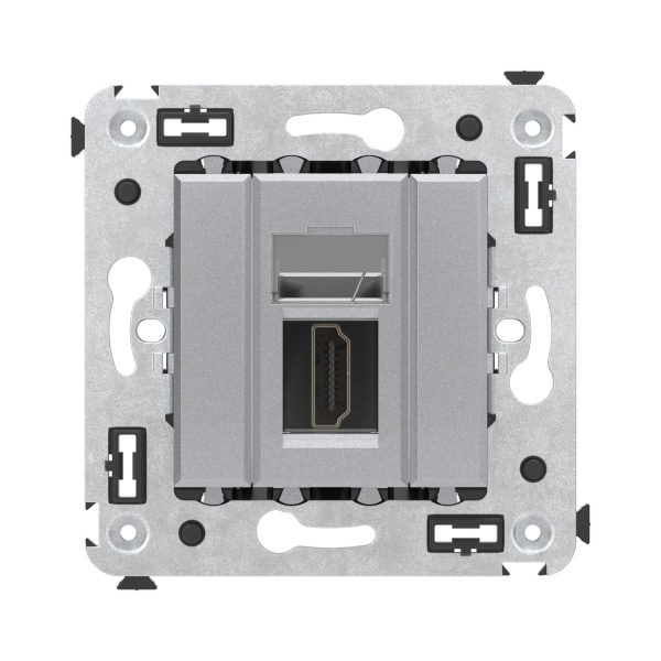 Купить DKC HDMI розетка одинарная в стену, тип А-А, "Avanti", "Закаленная сталь"