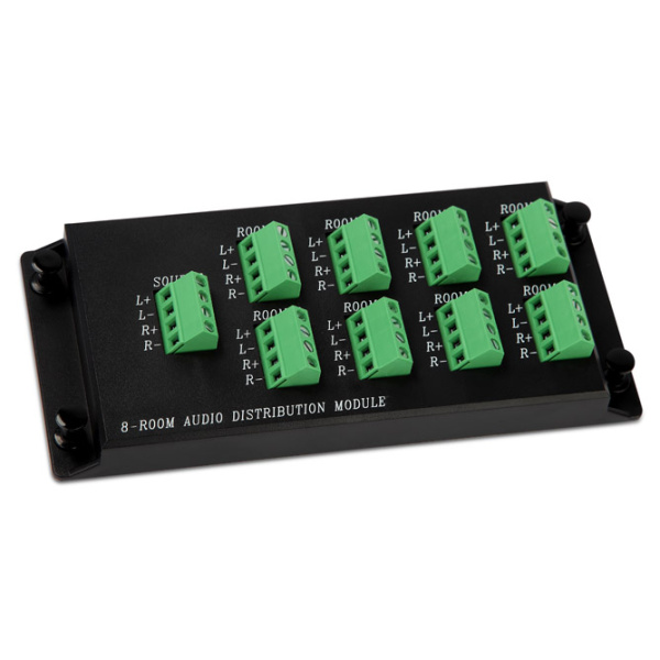 Hyperline HC-MA-1I8O-BK Распределительный аудио-модуль, 8-портовый, 164.34х74.93 мм (ДхШ), 1 вход и 8 выходов, с пластиковой крышкой, черный 230054