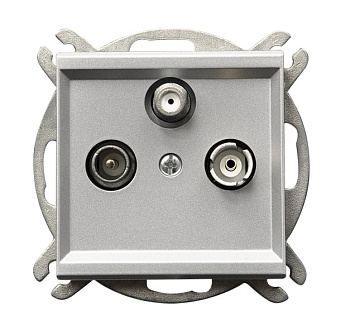 Ospel Sonata Серебро матовое Розетка TV-SAT ооконечная, коэффициент затухания 1,5-2 дБ GPA-RS/m/38