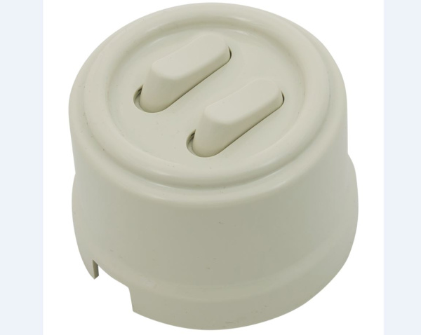 BIRONI Лизетта Пластик Слоновая кость Выключатель 2-кл (клавишный) B1-222-211