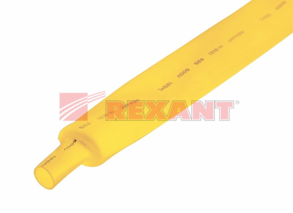 Купить 25.0 / 12.5 мм 1м термоусадка желтая Rexant 22-5002
