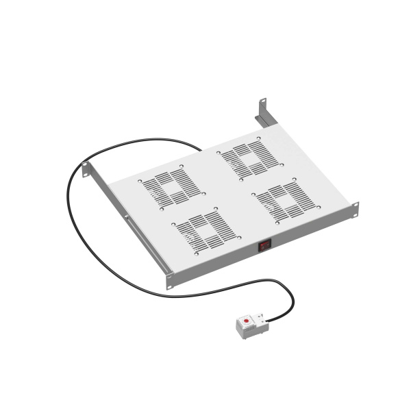 DKC 19" Вентиляторный модуль 4 вентилятора с термостатом для 19" IT-корпусов ДКС серии STI/CQE, RAL7035