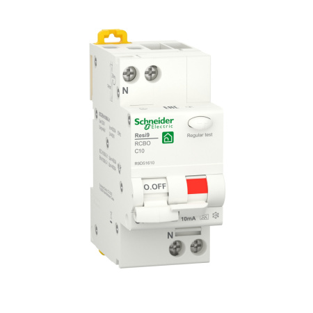 SE RESI9 Автоматический выключатель дифференциального тока (ДИФ) 1P+N С 10А 6000A 10мА тип A R9D51610
