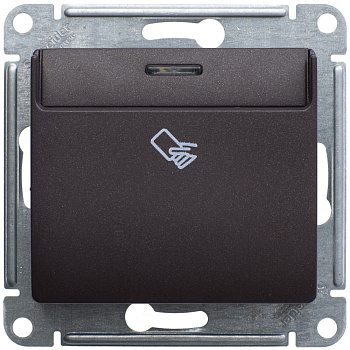 SE Glossa Шоколад Выключатель карточный, сх.6 GSL000869