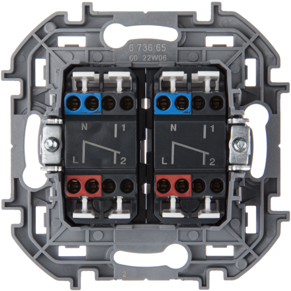 Купить Legrand INSPIRIA Белый Переключатель двухклавишный с подсветкой 10 AX - 250 В 673665