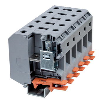 DKC Nuputuk Клемма проходная, винтовой зажим, 2 точки подключения, 50 кв.мм, серая