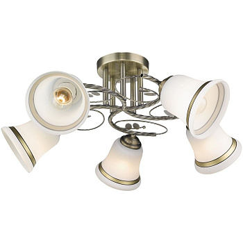 VELANTE 112-507-05 Люстра потолочная Бронза/Белый, Бронза E27 5*60W